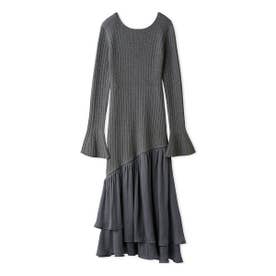 ティアードコンビニットワンピース （GRY）