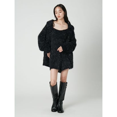 フレイ アイディー FRAY I.D グリッターシャギーニットキャミソール （BLK）｜詳細画像
