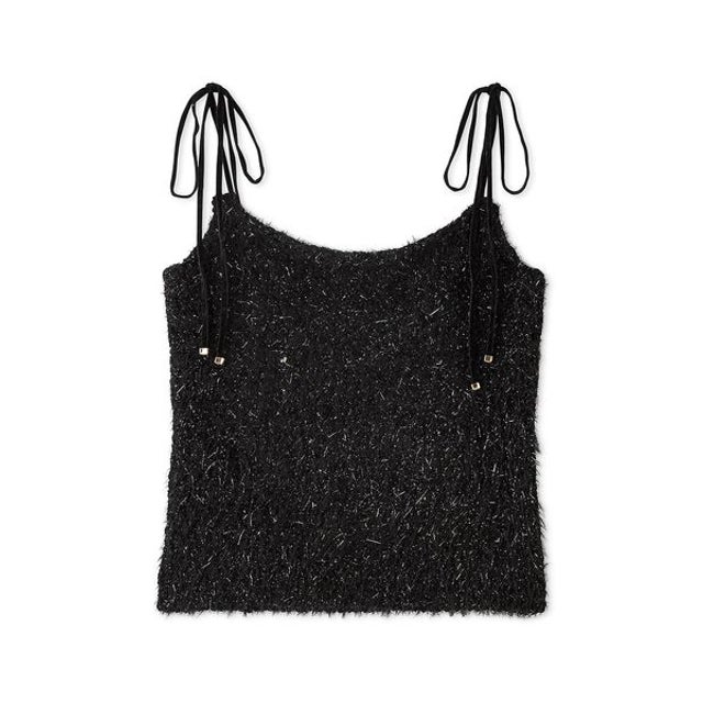 グリッターシャギーニットキャミソール （BLK）