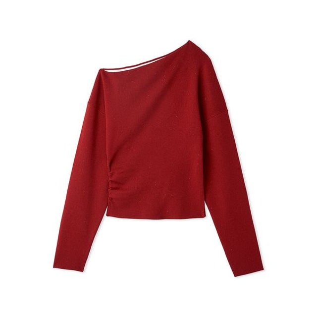 2wayオフショルニットトップス （RED）