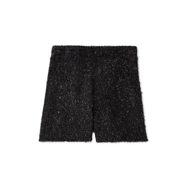 グリッターシャギーニットパンツ （BLK）