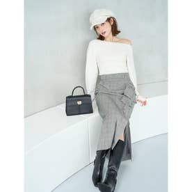 アシンメトリーフリルタックスカート （CHECK）