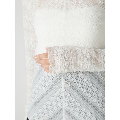 ストレッチレースハイネックトップス （LBLU）｜詳細画像