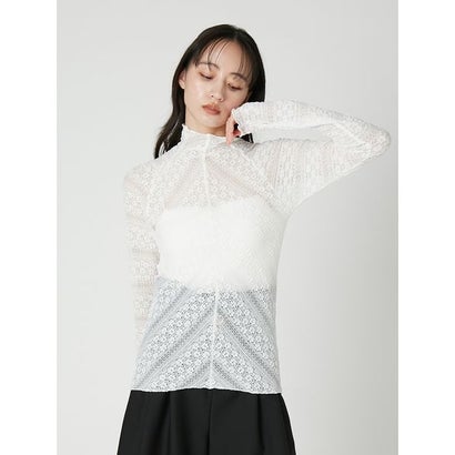 ストレッチレースハイネックトップス （LBLU）｜詳細画像