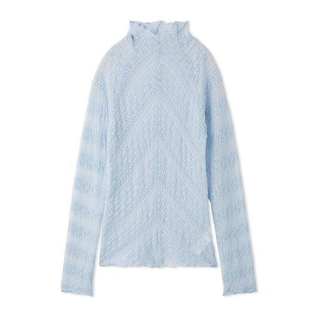 ストレッチレースハイネックトップス （LBLU）