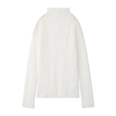 ストレッチレースハイネックトップス （BLK）｜詳細画像