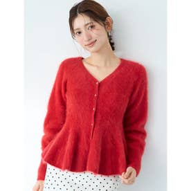 ホールガーメントペプラムニットカーディガン （RED）