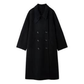 コクーンスリーブウールリバーロングコート （BLK）