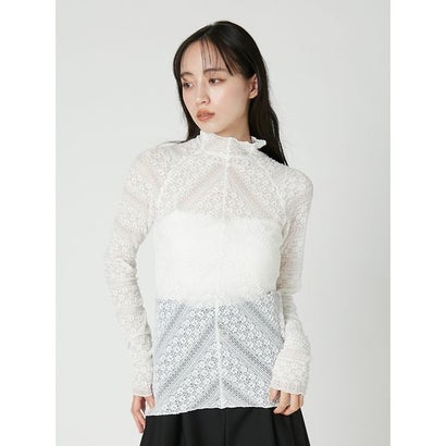 ストレッチレースハイネックトップス （LBLU）｜詳細画像