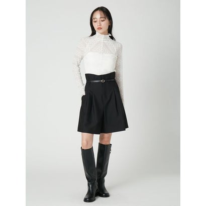 ストレッチレースハイネックトップス （BLK）｜詳細画像
