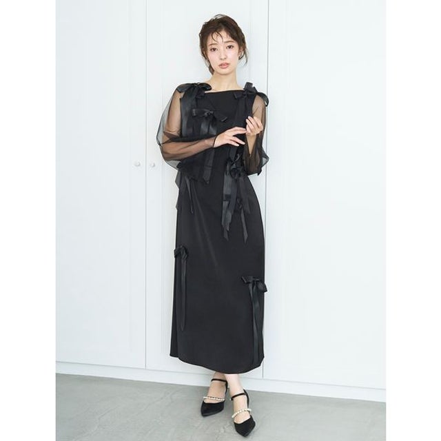 フローティングリボンドレス （BLK）