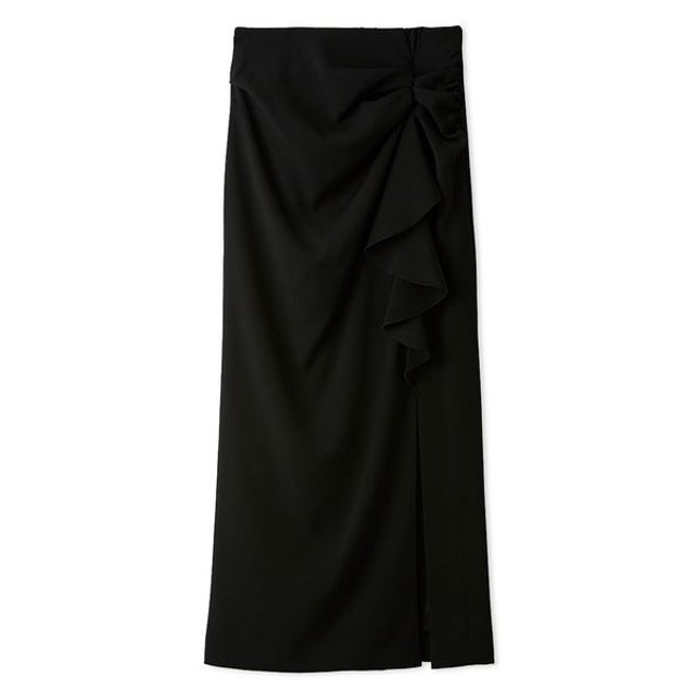 アシンメトリーフリルタックスカート （BLK）