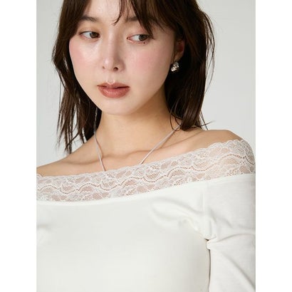 フレイ アイディー FRAY I.D レーストリムオフショルカップイントップス （BLK）｜詳細画像