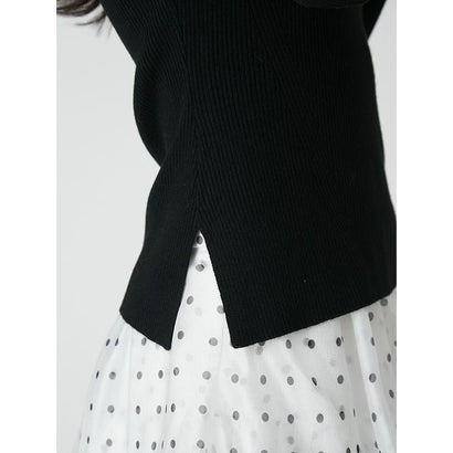 スクエアネックリブニットプルオーバー （RED）｜詳細画像