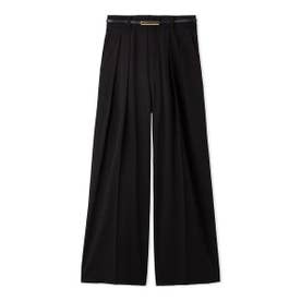合皮ベルト付マーベルトタックワイドパンツ （BLK）
