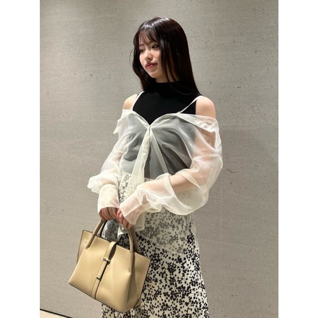 フレイ アイディー FRAY I.D シャツレイヤードニットトップス （BLK 