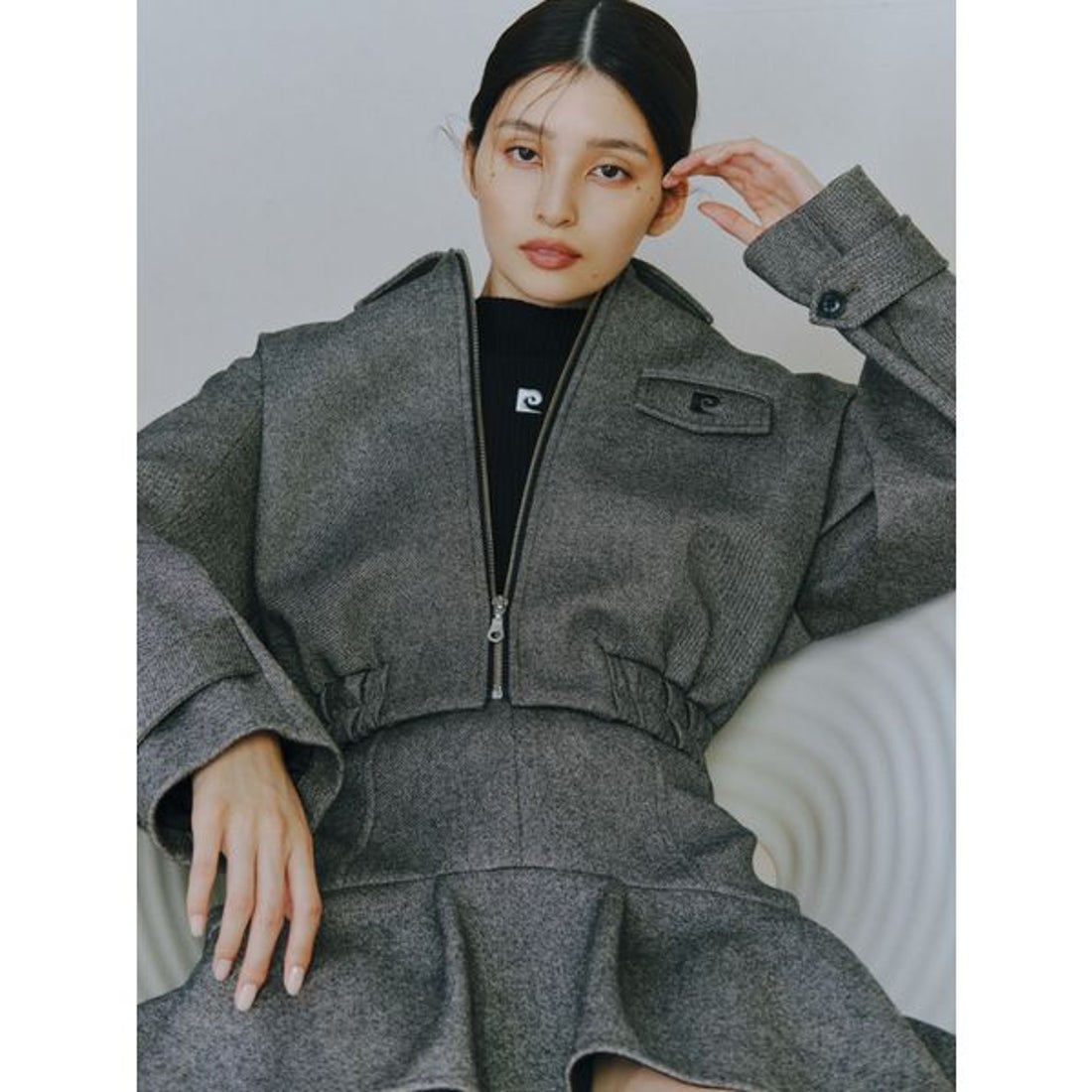 フレイ アイディー FRAY I.D 【pierre cardin】フリルヘムミニスカート 