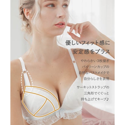 フランデランジェリー fran de lingerie ロマンチックなブラ＆ショーツSETナチュラルボリューム×寄せ胸  「シアーベール ペアブラジャー（ワイヤー有り）」 ブラジャーショーツセット【返品不可商品】 （他）｜詳細画像