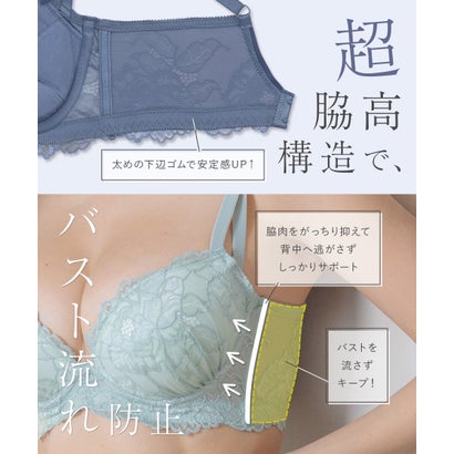 華やか大輪レースでベーシック進化する盛り胸メイクブラの定番「LACY MAKE」 「スタイルアップブラ001 ペアブラジャー（ワイヤー有り）」 ブラジャーショーツセット （レッド）｜詳細画像