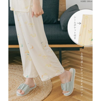 ≪tororelax とろリラ≫ フレア袖 プルオーバー＆クロップドパンツ セットアップ 「とろリラ かぶり上下セット」 かぶり上下セット （ネイビー）｜詳細画像
