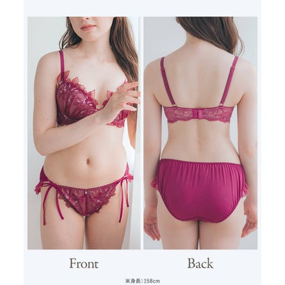 軽やかに揺れるチュールフラワー可愛くて楽ちんな紐ショーツ 「ノーブルティアラブラ002 脇紐」 脇紐ショーツ【返品不可商品】 （ブルー）｜詳細画像