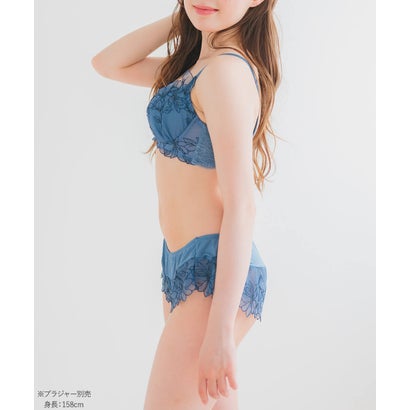 軽やかに揺れるチュールフラワー贅沢な可愛さ！ 「ノーブルティアラブラ002 フレア」 フレアショーツ【返品不可商品】 （ブルー）｜詳細画像