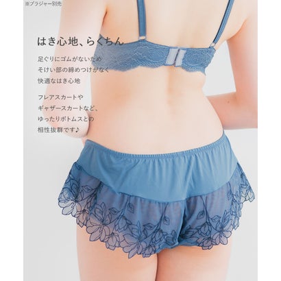 軽やかに揺れるチュールフラワー贅沢な可愛さ！ 「ノーブルティアラブラ002 フレア」 フレアショーツ【返品不可商品】 （他）｜詳細画像