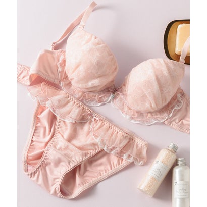 フランデランジェリー fran de lingerie とびっきり甘く♪ 盛り＆谷間メイク 「トゥインクルシアー ペアブラジャー（ワイヤー有り）」 ブラジャーショーツセット【返品不可商品】 （ピンク）｜詳細画像