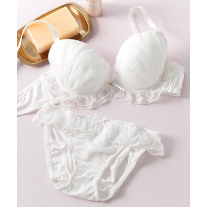 フランデランジェリー fran de lingerie とびっきり甘く♪ 盛り＆谷間メイク 「トゥインクルシアー ペアブラジャー（ワイヤー有り）」 ブラジャーショーツセット【返品不可商品】 （ピンク）｜詳細画像