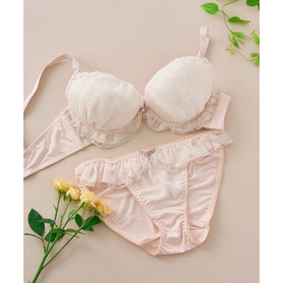 フランデランジェリー fran de lingerie とびっきり甘く♪ 盛り＆谷間メイク 「トゥインクルシアー ペアブラジャー（ワイヤー有り）」 ブラジャーショーツセット【返品不可商品】 （ピンク）｜詳細画像