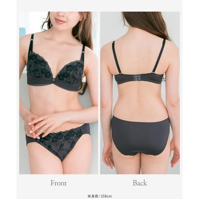 フェミニンデザインすっきりラインの谷間メイクブラ「フランスタンダード009」ブラジャーショーツセット【返品不可商品】 （ピンク）｜詳細画像