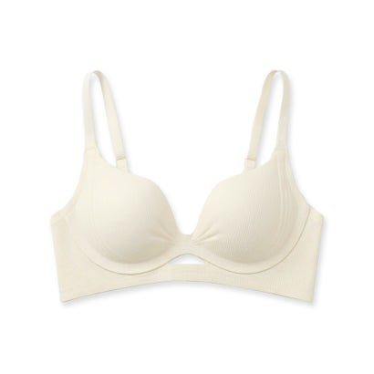 フランデランジェリー fran de lingerie カンタンに谷間ができるブラハンサムなデザイン 「ドラマティカルブラ003 ブラジャー（ワイヤー無し）」 ノンワイヤーブラ ブラジャーワイヤーなし （ホワイト）｜詳細画像