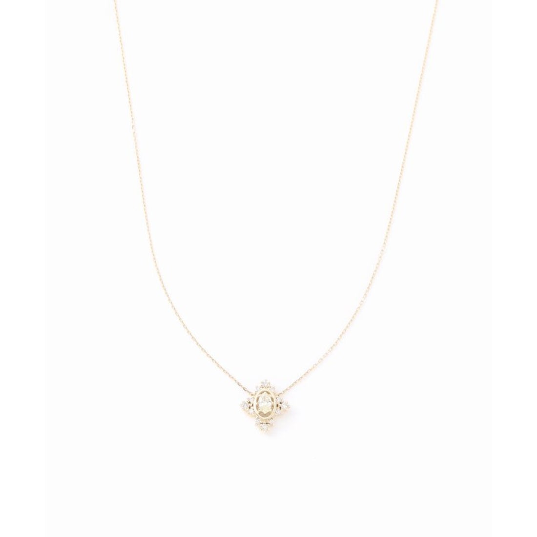 リラ Lilas オーバルカットダイヤネックレス K10 （ゴールド