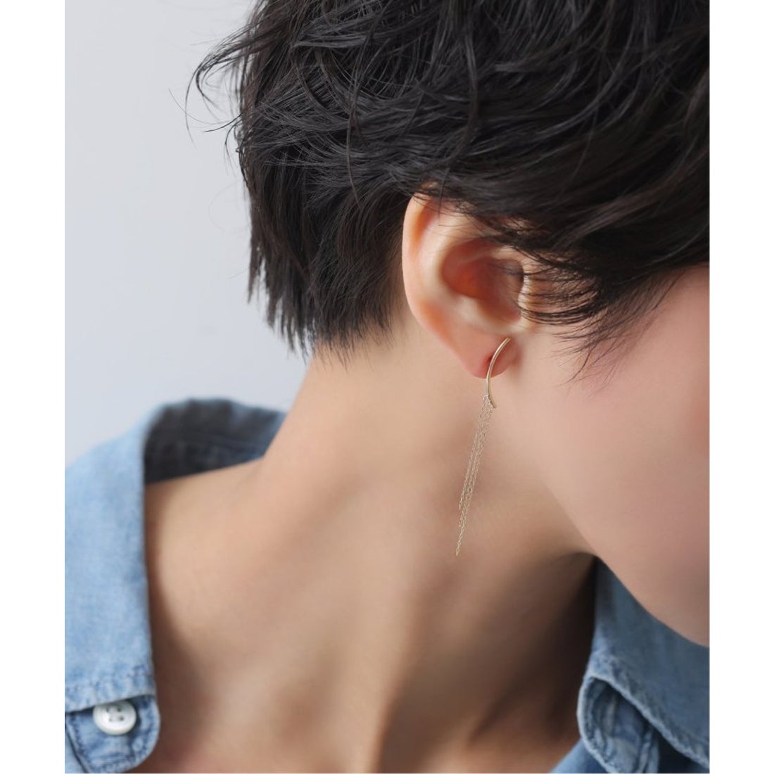 Lilas ♦︎オニキスティアドロップ2ラインピアス (片耳のみ) ティア 