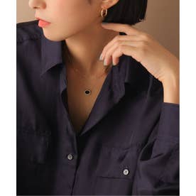 リラ Lilas オーバルオニキスフラットネックレス K10 （ゴールド
