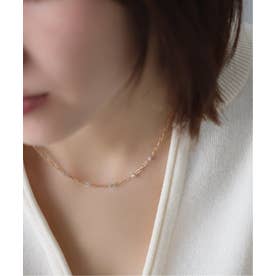 リラ Lilas ダブルホールダイヤ5Pペーパークリップチェーンネックレス