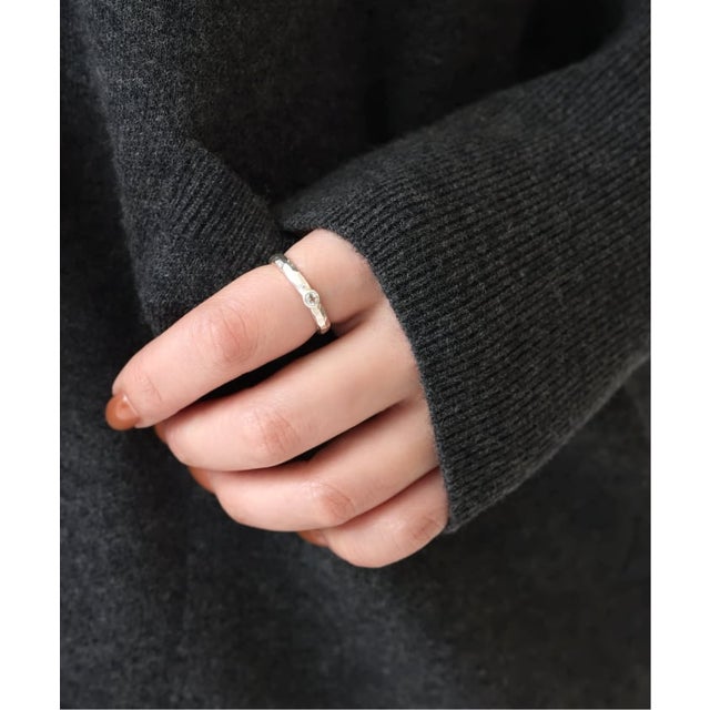 【SAMH by LILAS】Wトパーズrockテクスチャーリング SV （シルバー）