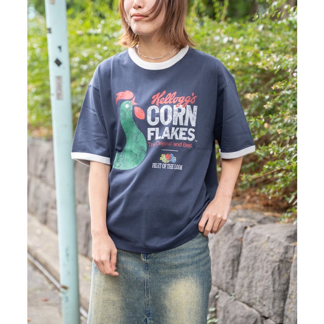 FTL x KELLOGGS RINGER T-SHIRT3 （ネイビー）