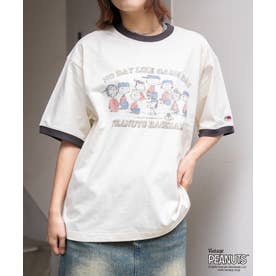 FTL x PEANUTS19/-スラブ天竺6 （アイボリー）