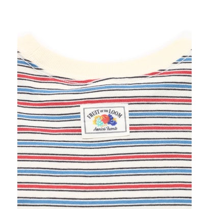 ピーチ起毛天竺ボーダーTシャツ1 （イエロー）｜詳細画像