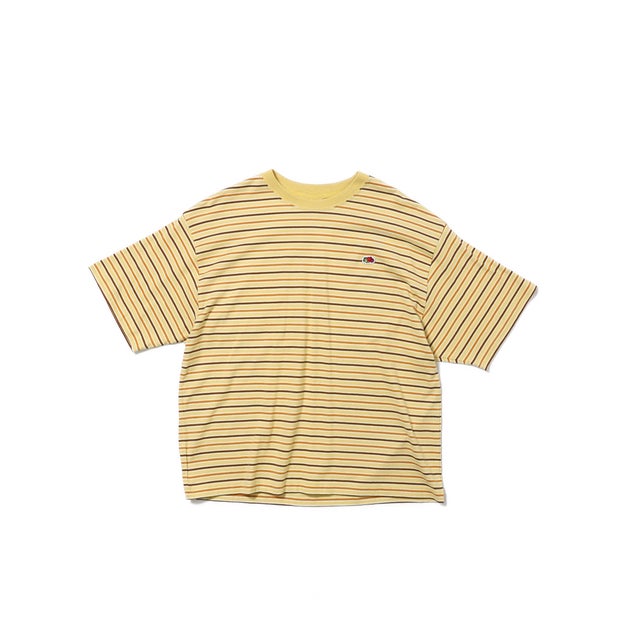 ピーチ起毛天竺ボーダーTシャツ1 （イエロー）