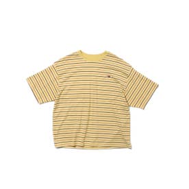 ピーチ起毛天竺ボーダーTシャツ1 （イエロー）