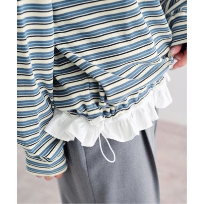 ユーバイスピックアンドスパン U by Spick&Span 《追加予約》マルチボーダーフリルドッキングプルオーバー （ナチュラル）｜詳細画像