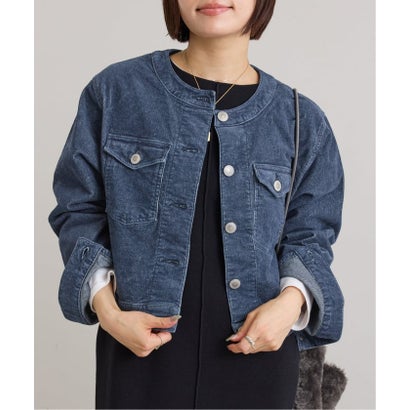 ユーバイスピックアンドスパン U by Spick&Span SOMETHING / サムシング indigo cords NO COLLAR JACKET （ネイビー）｜詳細画像