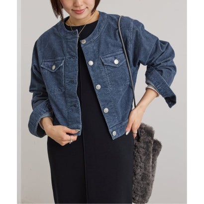 ユーバイスピックアンドスパン U by Spick&Span SOMETHING / サムシング indigo cords NO COLLAR JACKET （ネイビー）｜詳細画像