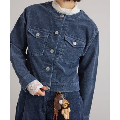 ユーバイスピックアンドスパン U by Spick&Span SOMETHING / サムシング indigo cords NO COLLAR JACKET （ネイビー）｜詳細画像