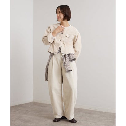 ユーバイスピックアンドスパン U by Spick&Span SOMETHING / サムシング indigo cords NO COLLAR JACKET （ナチュラル）｜詳細画像
