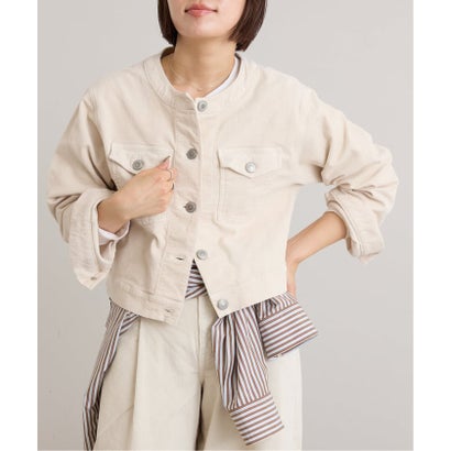 ユーバイスピックアンドスパン U by Spick&Span SOMETHING / サムシング indigo cords NO COLLAR JACKET （ナチュラル）｜詳細画像