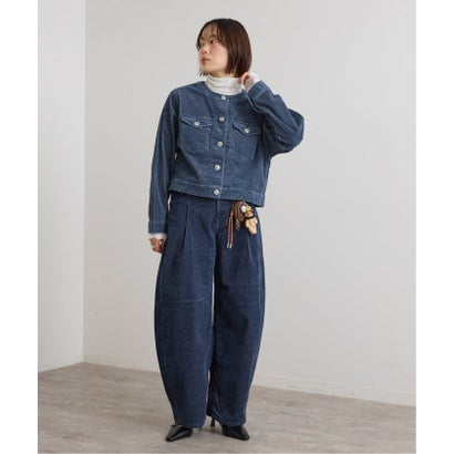 ユーバイスピックアンドスパン U by Spick&Span SOMETHING / サムシング indigo cords NO COLLAR JACKET （ナチュラル）｜詳細画像