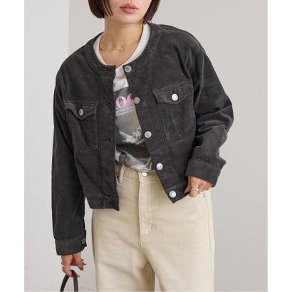 ユーバイスピックアンドスパン U by Spick&Span SOMETHING / サムシング indigo cords NO COLLAR JACKET （ブラック A）｜詳細画像